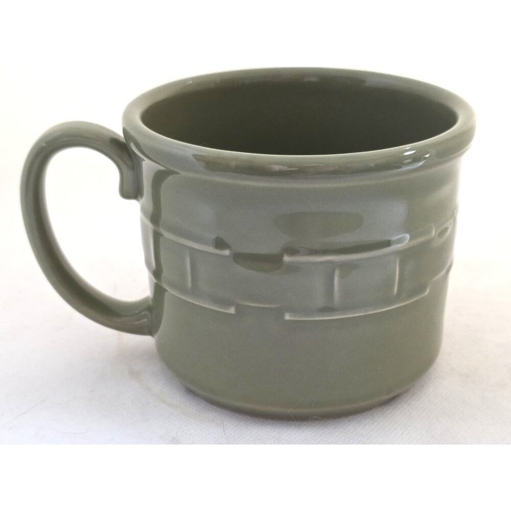 Mug/Cup-Longaberger-Green-Woven Design-Sturdy-Holds 2 Cups
